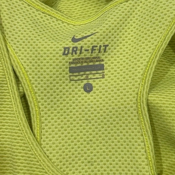 Nike Dri-Fit Racer Back Tank Top Neon Yellow - Picture 8 of 10